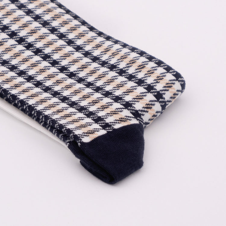 Pepita Navy-Beige Socks