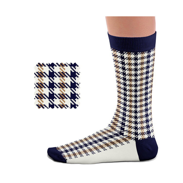 Pepita Navy-Beige Socks