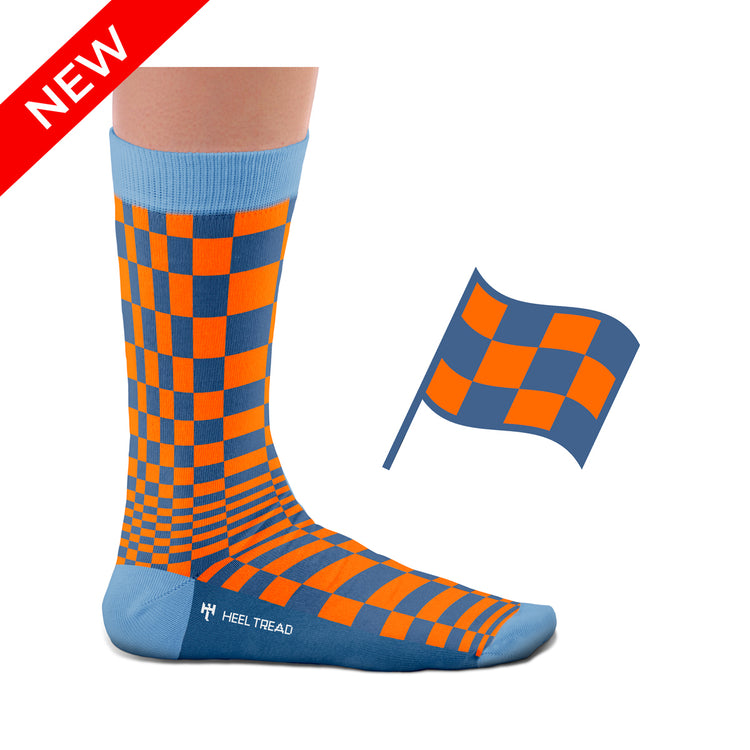 Pasha Orange/Navy Socks
