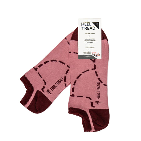 Heel Tread - Pink Pig Low Socks