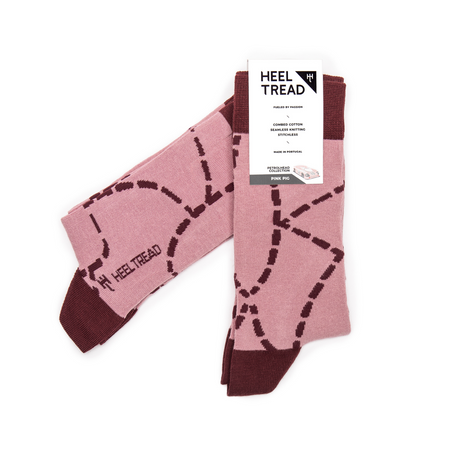 Heel Tread - Pink Pig Socks